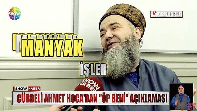 2. Cübbeli Ahmet Hoca, Haluk Bilginer ve tiyatro ekibinin 'Öp beni, yut beni, yala beni manyak manyak işler' şeklindeki sözlerini beste yapmasını Show Haber'e değerlendirdi.