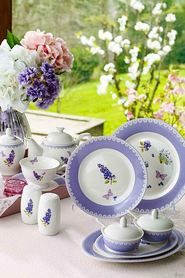 12. Pierre Cardin Purple Flower kahvaltı takımı