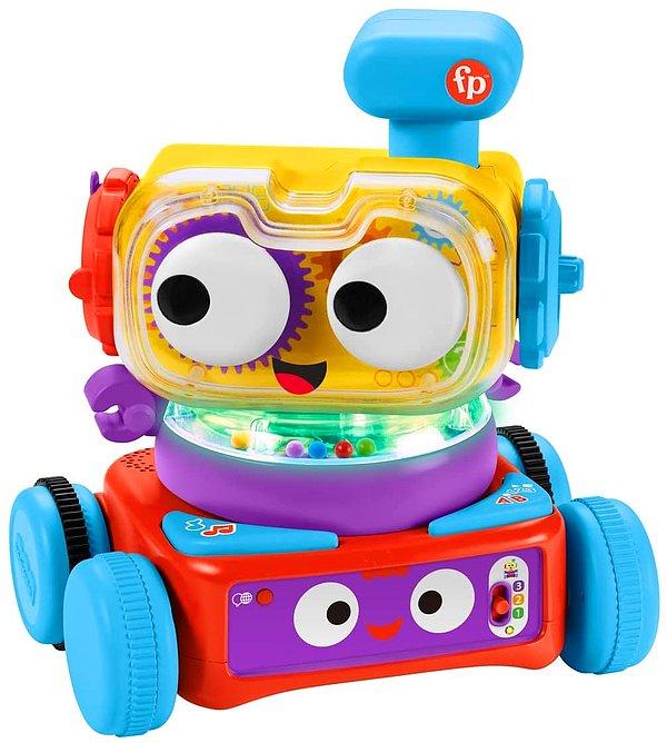 "Dil öğrenmek bebeklikten başlar" diyenler için eğitici içeriklerin olduğu Fisher Price Robot uygun olabilir.