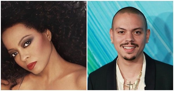 10. Eskilerin disco müzik türünün kraliçelerinden Diana Ross ve oğlu Evan Ross.