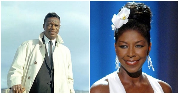 15. Caz piyanisti Nat King Cole ve kızı Natalie Cole.