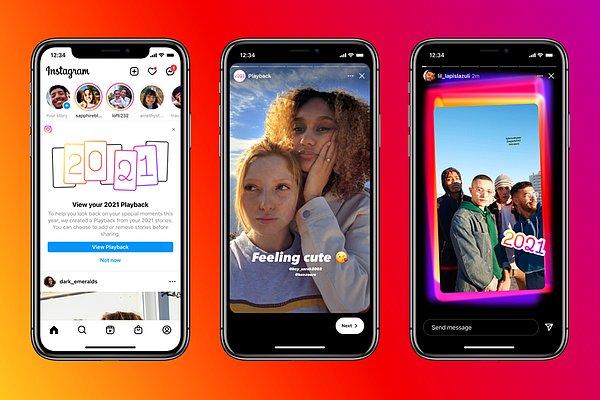 Popüler sosyal medya platformu Instagram, 2021 yılının özeti niteliğinde bir yenilik olan Playback'i kullanıma sundu.
