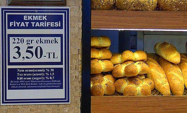 6. İstanbul'da ekmeğe yine zam geldi, birçok fırın 2,5 TL olan ekmeği 3,5 liraya satmaya başladı.