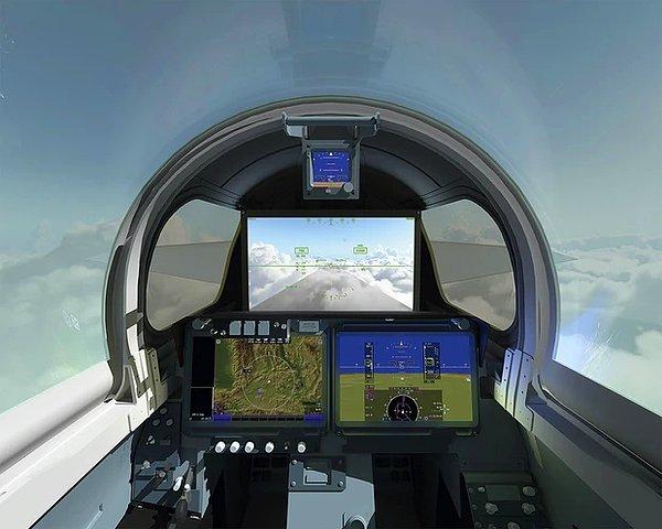 Pilot, uçağın önünü ön cam yerine yüksek çözünürlüklü bir ekrandan görecek.