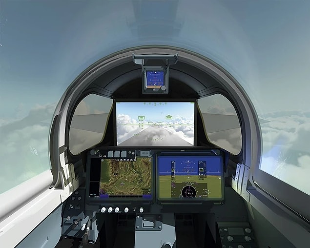 Pilot, uçağın önünü ön cam yerine yüksek çözünürlüklü bir ekrandan görecek.