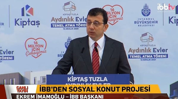 İmamoğlu sözlerinin devamına ise "Bürokrasi boyunca eli titreyerek hiçbir ilçenin, siyasi ilçe başkanından onay almadan imza atamayan ve şimdi bakan olmuş isim 'İstanbul'u birilerine bırakamayız' diyor. Zaten bu millet İstanbul'u birilerine bırakmadı, yolladı sizi. Kovdu sizi. Anlayın bunu. Koca devletimizin bakanı belediyeyle yarışıyor. Şu metroyu ben yapıyorum, bu metroyu ben yapıyorum. Yapacaksın tabi. Devletin bakanısın. Allah'ın adamı ya. Yapacaksın tabi. Ayıptır belediyeyle devletin bakanı yarışır mı?" dedi.