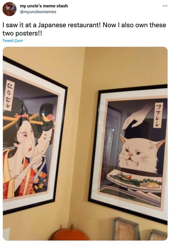 8. "Bunu Japon restoranında gördüm! Şimdi kendim de iki postere de sahibim."