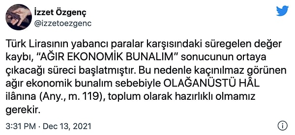 Özgenç, paylaşımında şu ifadeleri kullandı: