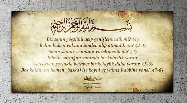 İnşirah Suresi Faziletleri