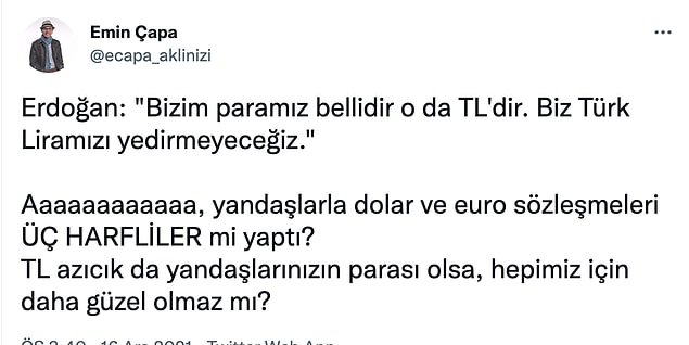 Emin Çapa'nın görüşleri