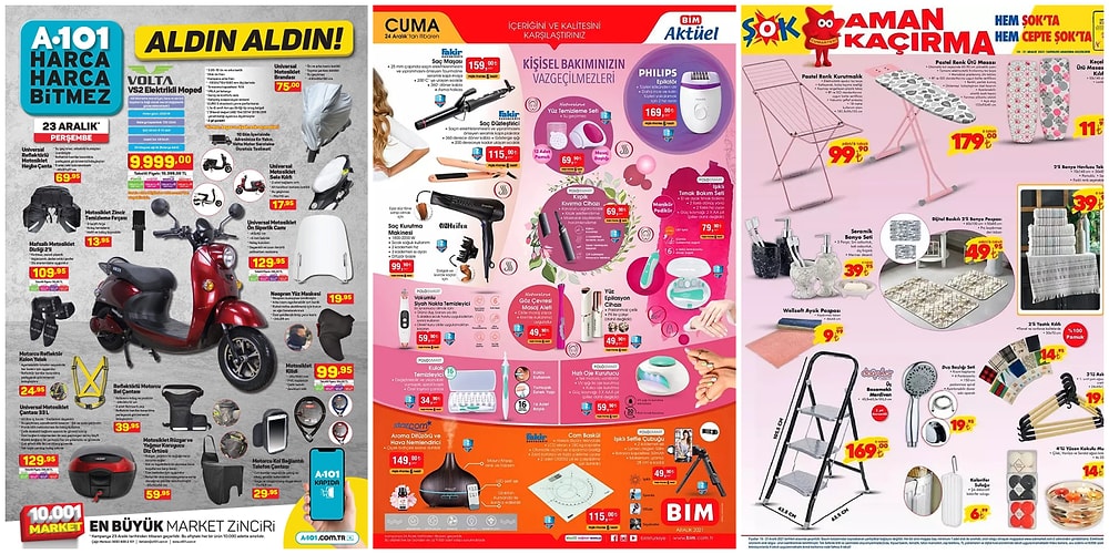 İndirim Günleri Başlıyor: 20 - 26 Aralık Haftasında A101, BİM ve ŞOK Aktüel Ürünler Listesinde Neler Var?
