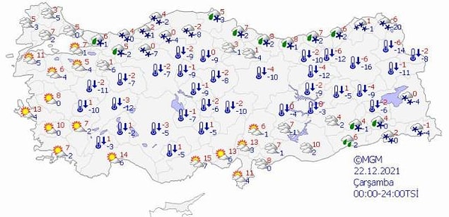 Çarşamba Günü Sıcaklıkta Büyük Düşüş