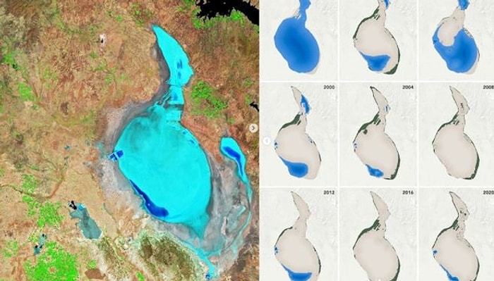 NASA Tuz Gölü'nün Fotoğraflarını Paylaştı: 'Şimdilerde Su Birikintisi'