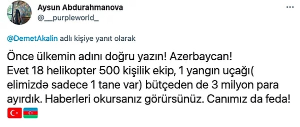 Tabii bu cevabın bu kadar sert olmasında Demet Akalın'ın Azerbaycan'ı inceden inceye eleştirmesinin de etkisi vardı.