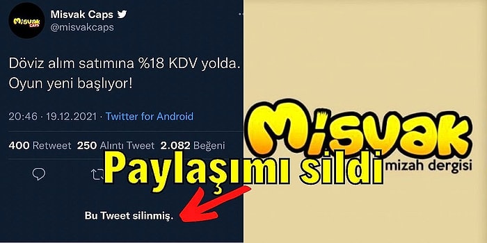 Yandaş Mizah Dergisi Misvak Döviz Alım ve Satımlarında %18 KDV Uygulanacağını Öne Sürdü