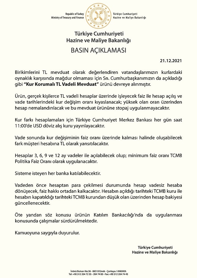 Bakanlık'tan yapılan açıklama şöyle: