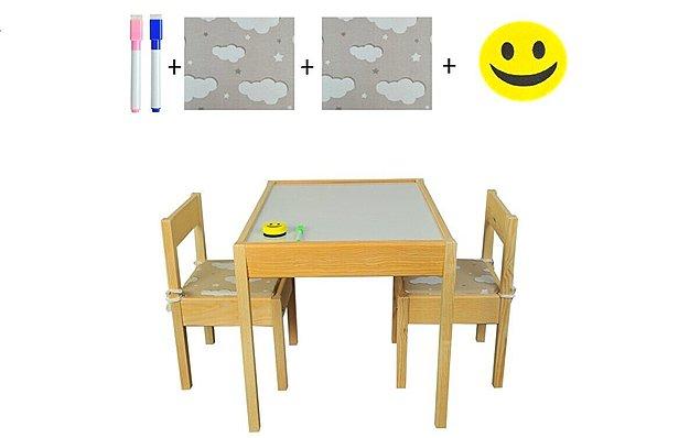 3. Yaz sil tahtalı ahşap çocuk masası.