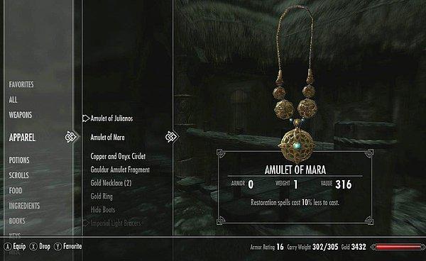 1. Amulet of Mara - The Elder Scrolls V: Skyrim
