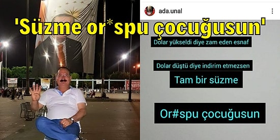 AKP'li İlçe Yöneticisi Ünal Ada Düşen Doların Ardından İndirim Yapmayan Esnafa Instagram'dan Küfretti