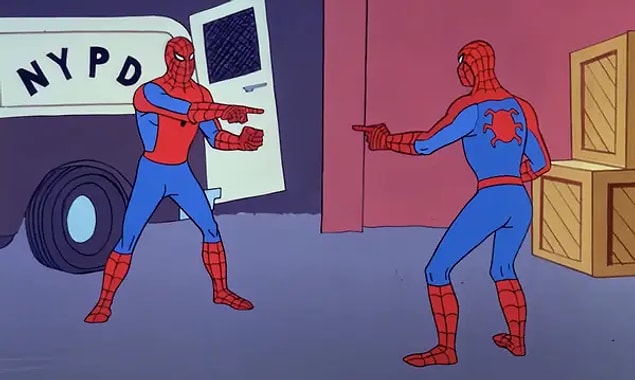 28. Birbirlerini işaret eden Örümcek Adamların, inanılmaz ünlü bir internet meme'i olduğunu görmüş olmanız mümkün.