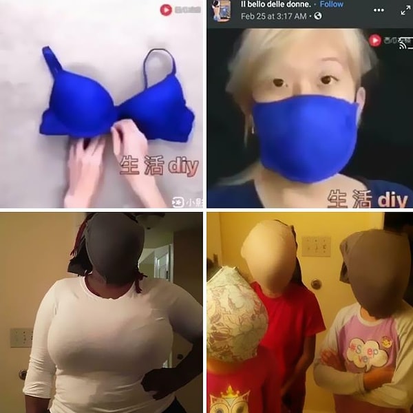 2. Попытка сделать маску для лица из бюстгальтера