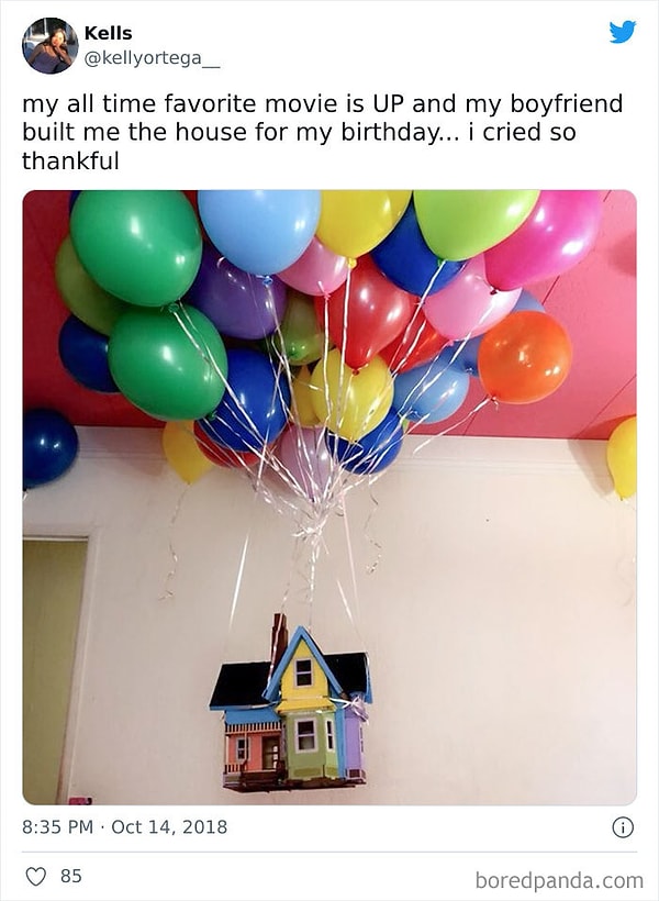 19. Мой парень сделал такой домик на мой ДР, так как знает, как я люблю мультфильм "Вверх"