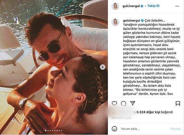 Şimdi ise Gülçin Ergül sevgilisiyle çekilen fotoğraflarla duygu dolu bir paylaşım daha yaptı.