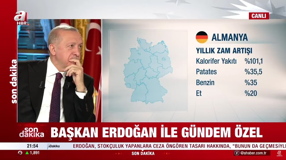 A Haber'de Erdoğan'a Alman Ekonomisinin 'Çöküşü' İzletildi