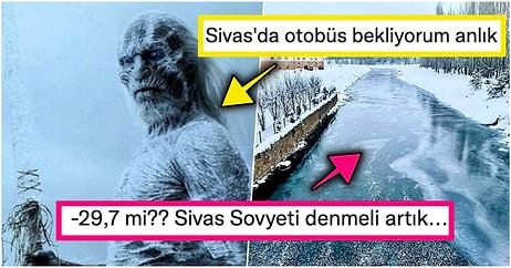 Antarktika Değil Sivas'ta Termometreler -29,7 Dereceyi Gösterince Dondurucu Soğuğa İsyan Eden 15 Haklı Kişi