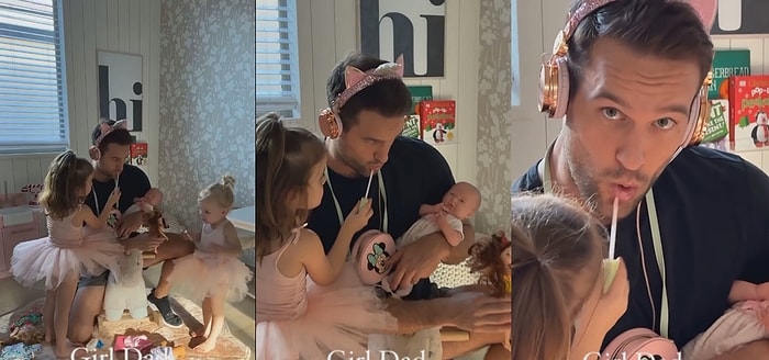 Kız Babası Olmak Bambaşka: Kızlarının Kendisini Prensese Çevirmesine İzin Veren Baba Büyük Beğeni Topladı