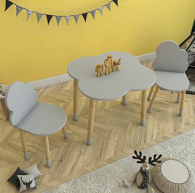 7. Çocuğunuz için özenle üretilmiş masa sandalye setini çok seveceksiniz.