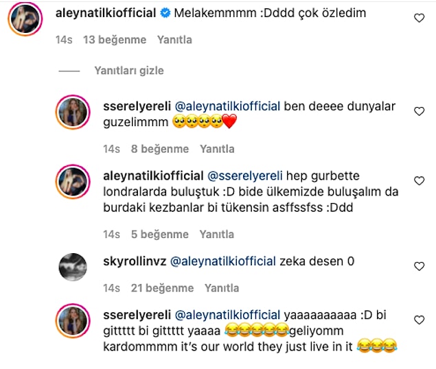 5. Serel Yereli ve Aleyna Tilki'nin Instagram üzerinden yaptıkları konuşma magazin gündemine oturdu.