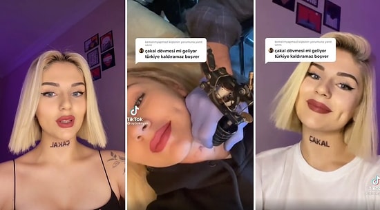 Dudağına Reynmen ve Göğsüne Enes Batur Dövmesi Yaptıranlardan Sonra Bu Da Oldu: Boğazına Çakal Yazdıran Kadın