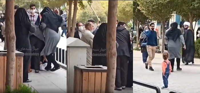 İran'da Mollaların Saldırdığı Kadını Koruyan Kadın, Kaçan Mollanın Sarığını Ayaklarının Altına Alıp Çiğnedi