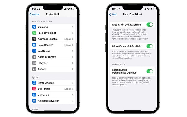 9. FaceID ve Dikkat