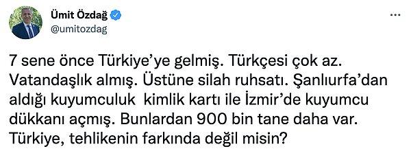 Özdağ, o anları "Türkiye, tehlikenin farkında değil misin?" notuyla Twitter hesabından paylaştı.