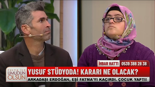 Yayına katılan Yusuf eşini sevdiğini ama gururunun çok kırıldığını yine de onu boşamayacağını söyledi. Darp ve işkence iddialarını yalanlayan Yusuf, eğer çok boşanmak istiyorsa 200.000 TL istediğini, bu parayı verdiği an dava açacağını söyledi.