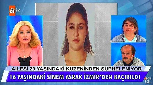 6. Annesi ve kardeşleriyle İzmir'in Kemalpaşa ilçesinde yaşayan 16 yaşındaki Sinem Asrak'ın annesi ve babası çocuklarının kaçırıldığı iddiasıyla soluğu Müge Anlı'da almıştı.