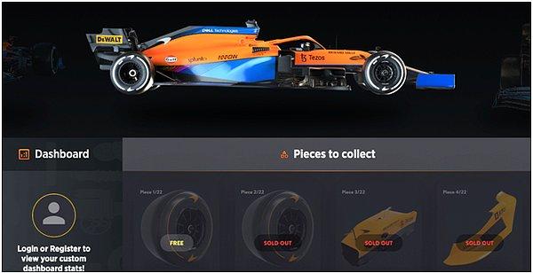 Örnek bir oyunlaştırılmış NFT projesi Formula 1 ekiplerinden McLaren Racing, Formula 1 arabasının parçalarını dijital biçimde toplayabilecekleri bir program başlattı.