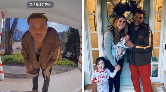 Водитель UPS оставил любезное сообщение для новоиспеченной мамы на камеру дверного звонка, и получил взамен подарки и повышение