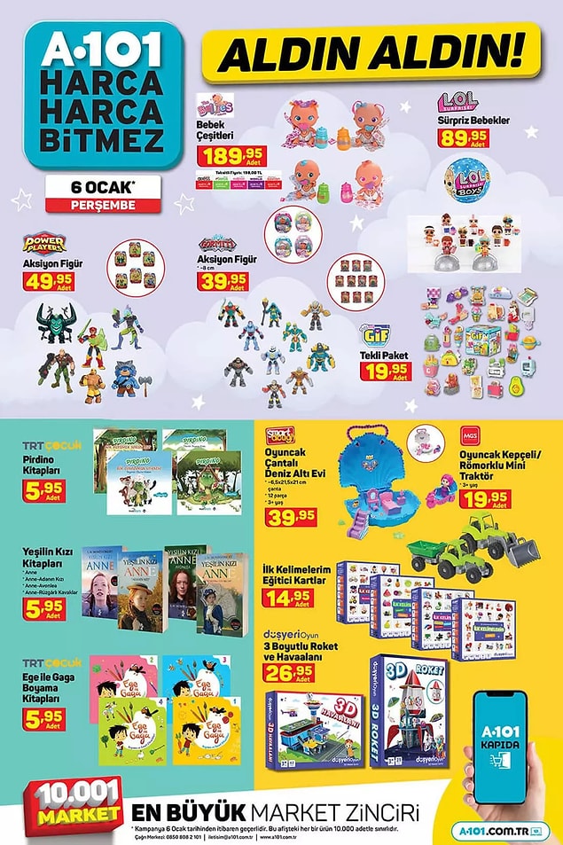Yeşilin Kızı, TRT Çocuk Pirdino ve TRT Çocuk Ege ile Gaga Boyama kitapları 5,95 TL.