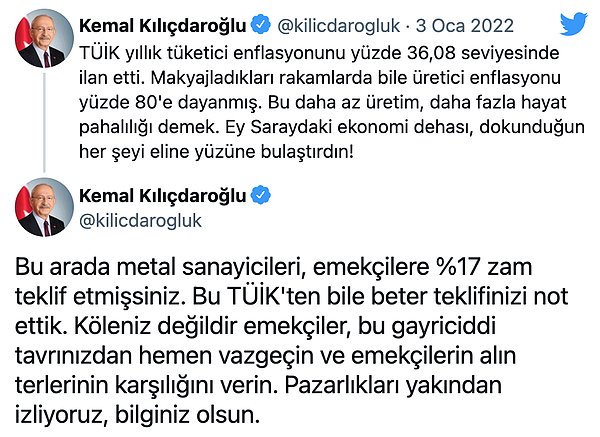 "Bu TÜİK'ten bile beter teklifinizi not ettik"