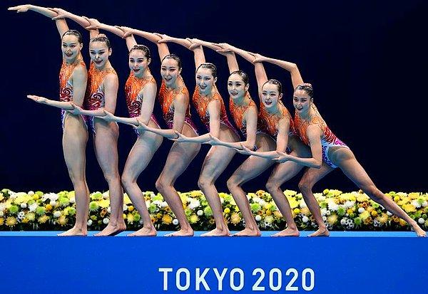 15. Tokyo Olimpiyatları artistik yüzme kadınlar finalinde Çin takımı