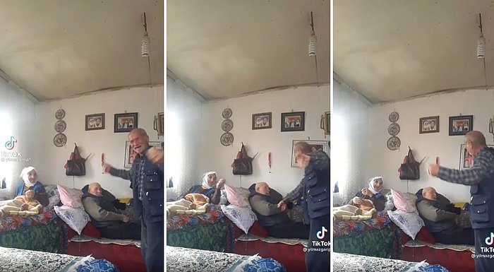 Yatalak Anne ve Babasını TikTok Videosu Çekerek Eğlendirmeye Çalışan Dayının Pozitif Anları