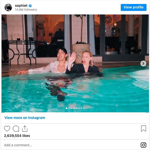 Скромная: Софи Тернер и Джо Джонас