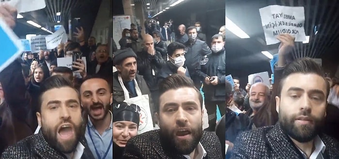 Marmaray'da Toplanan Aşı Karşıtları Sloganlar Atarak Gösteri Yaptı: "Maske, Mesafe Hepsi Hikaye"