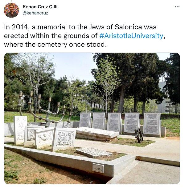 2014'te bir zamanlar mezarlığın bulunduğu Aristo Üniversitesi arazisine Selanik Yahudileri anıtı dikildi.