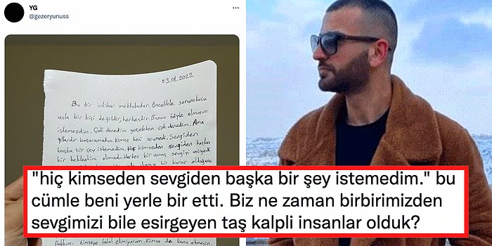 'Sevgiden Başka Bir Şey İstemedim' Notuyla İntihar Eden Yunus Gezer'in Ardından Yapılan Yorumlar