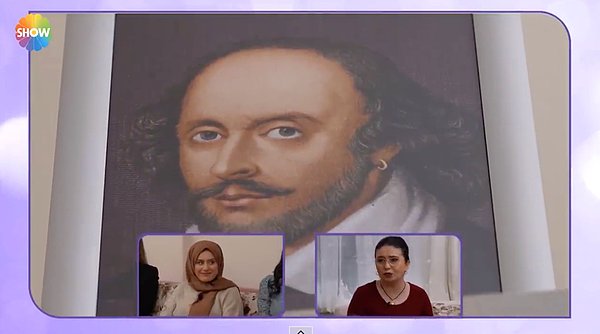 Duvarda asılı olan Shakespeare portresini gösteren diğer yarışmacı gelinin “Kim o, bir aile büyüğünüz mü?” sorusu herkesi güldürdü.