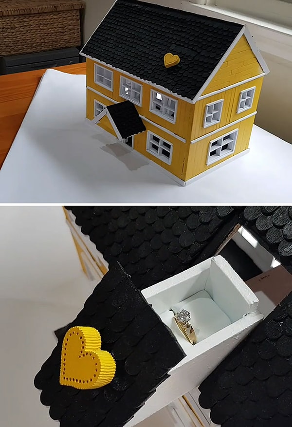 5. Парень сделал домик с сюрпризом для своей девушки
